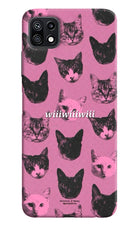 Pink Cats Samsung F42 5G Hard Case Back Cover by Casekaro
