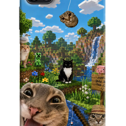 Minecraft Cat Chaos Samsung F42 5G Hard Case Back Cover by Casekaro