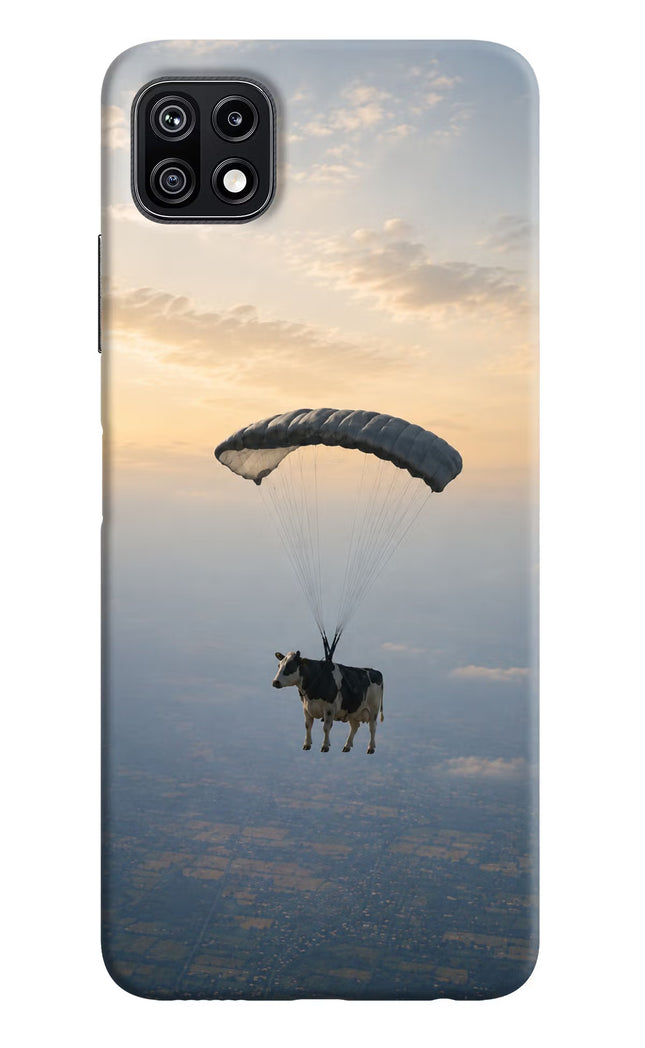 Skydiving Cow Samsung F42 5G Hard Case Back Cover by Casekaro