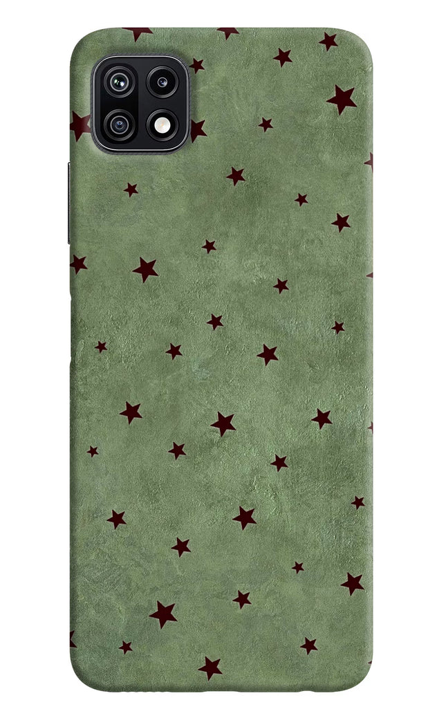 Green Stars Samsung F42 5G Hard Case Back Cover by Casekaro