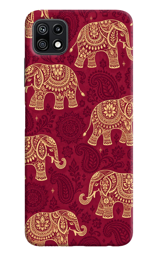 Maroon Elephant Samsung F42 5G Hard Case Back Cover by Casekaro