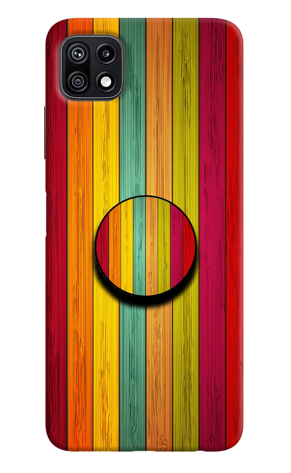 Multicolor Wooden Samsung F42 5G Pop Case by Casekaro