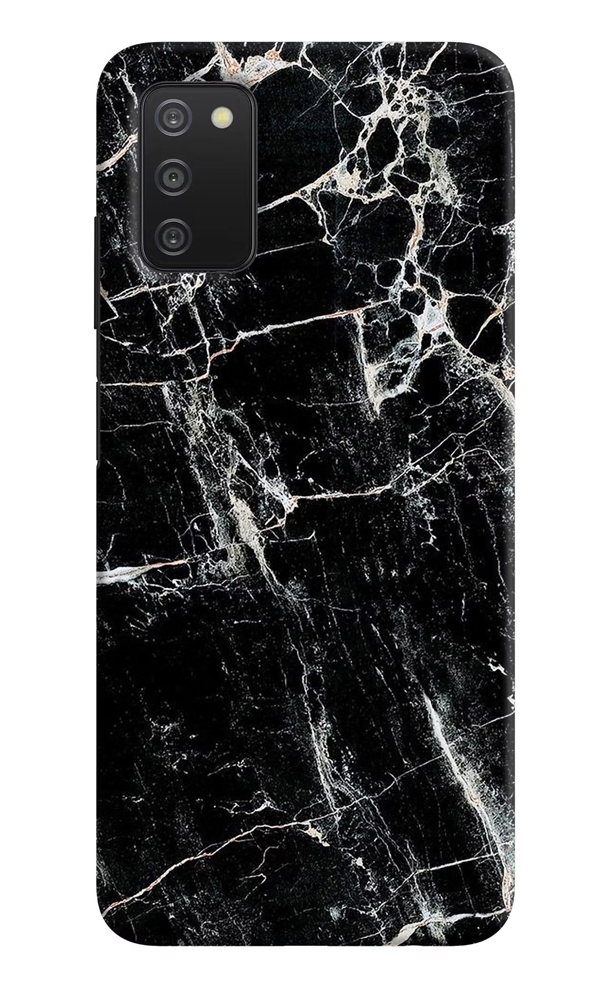 Black Marble Texture Samsung A03s Hard Case Back Cover by Casekaro