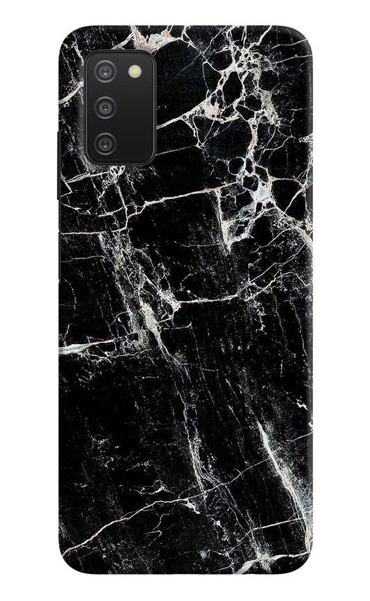 Black Marble Texture Samsung A03s Hard Case Back Cover by Casekaro