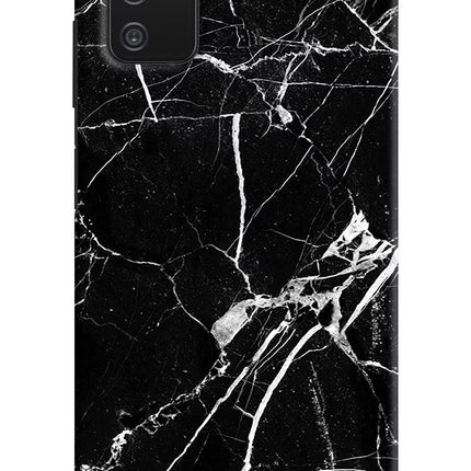 Black Marble Pattern Samsung A03s Hard Case Back Cover by Casekaro