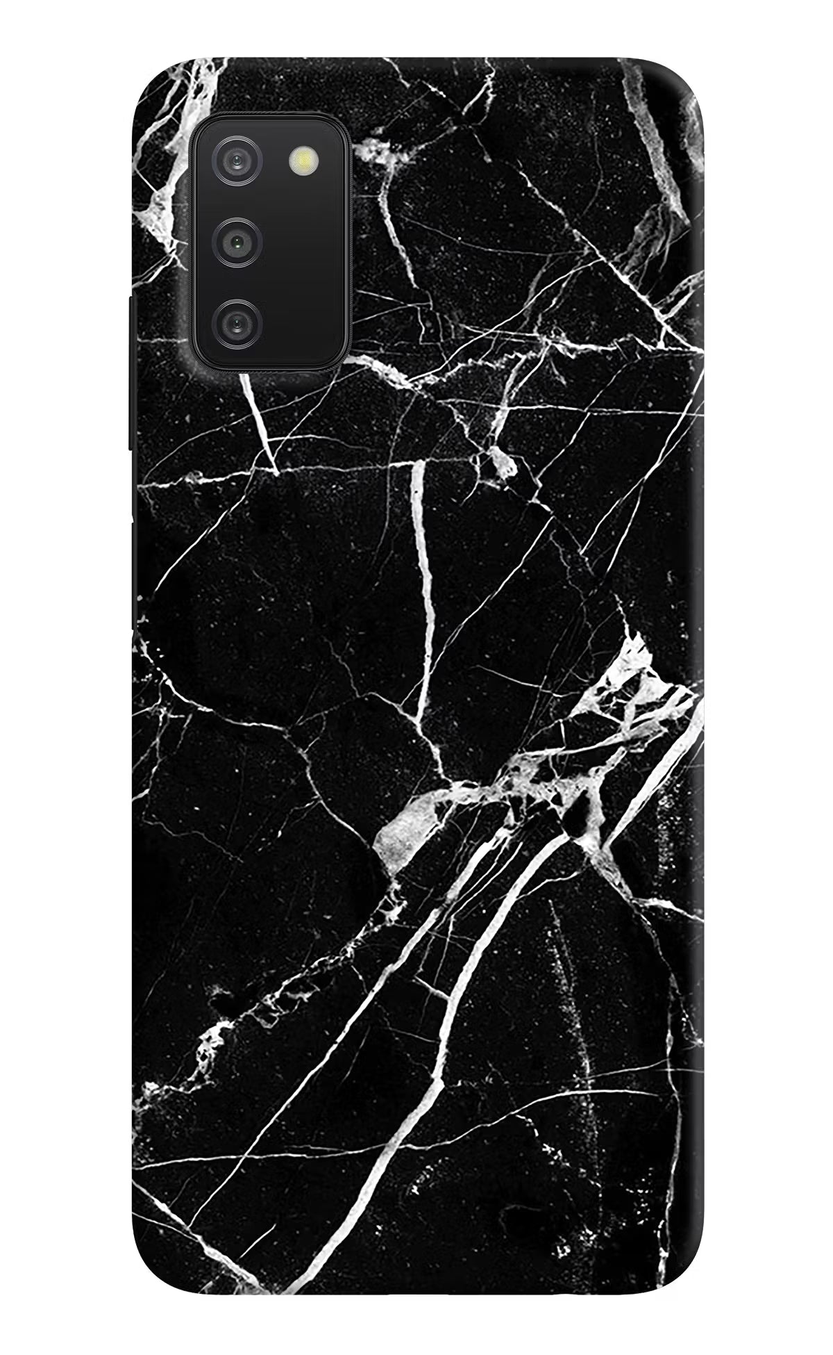 Black Marble Pattern Samsung A03s Hard Case Back Cover by Casekaro