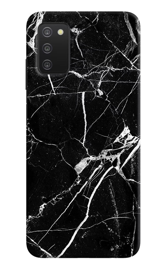 Black Marble Pattern Samsung A03s Hard Case Back Cover by Casekaro