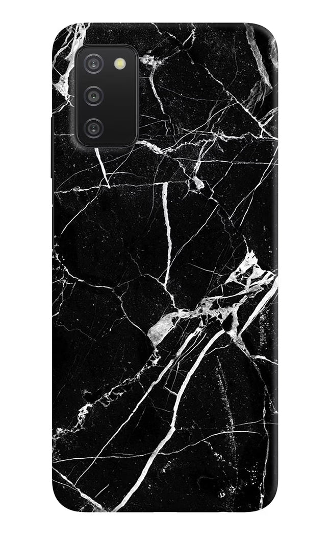 Black Marble Pattern Samsung A03s Hard Case Back Cover by Casekaro