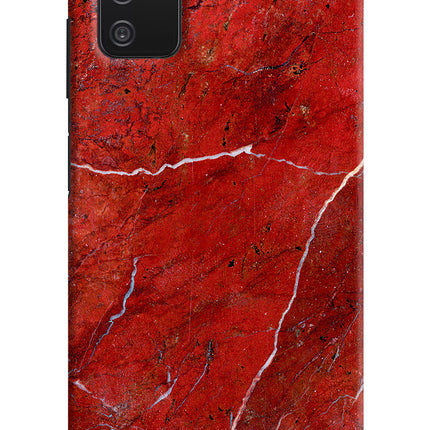 Red Marble Design Samsung A03s Hard Case Back Cover by Casekaro
