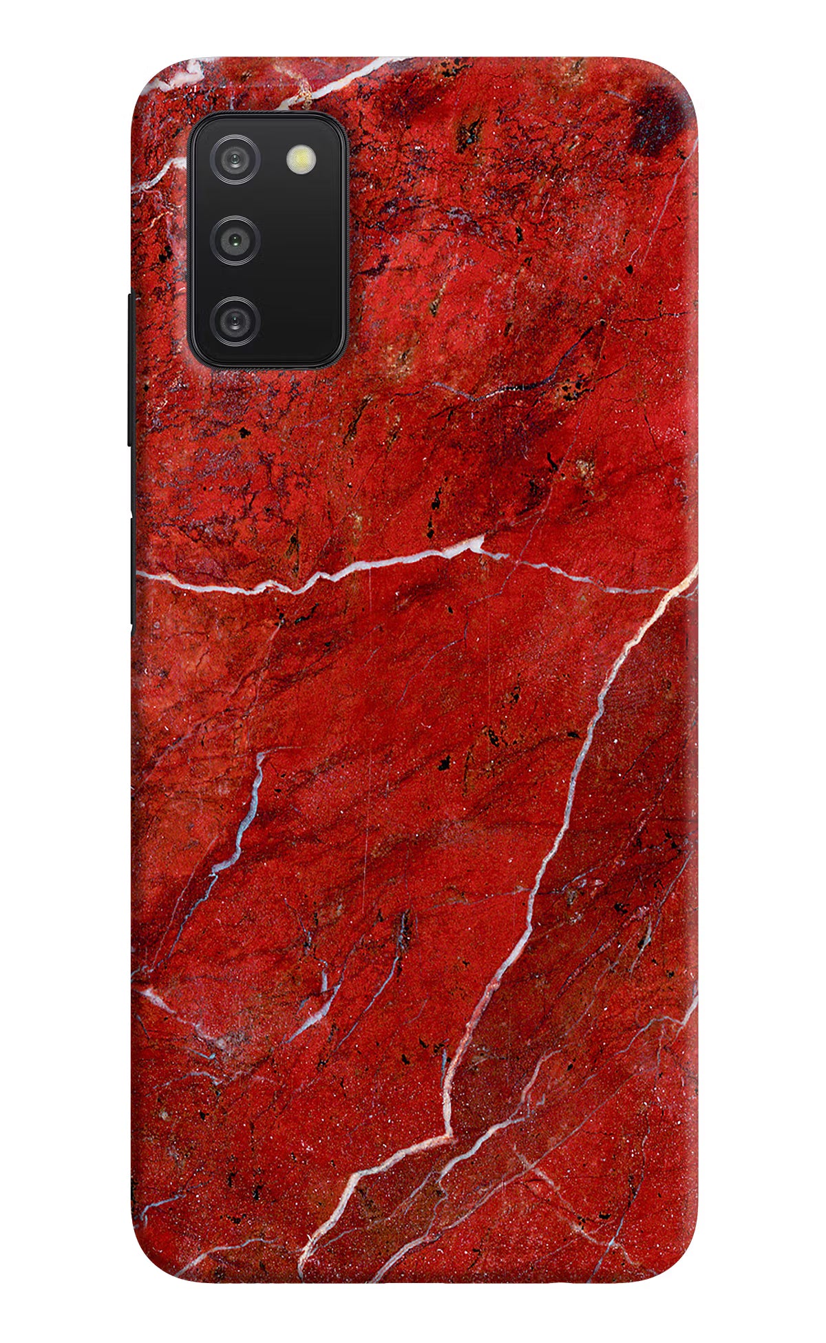Red Marble Design Samsung A03s Hard Case Back Cover by Casekaro