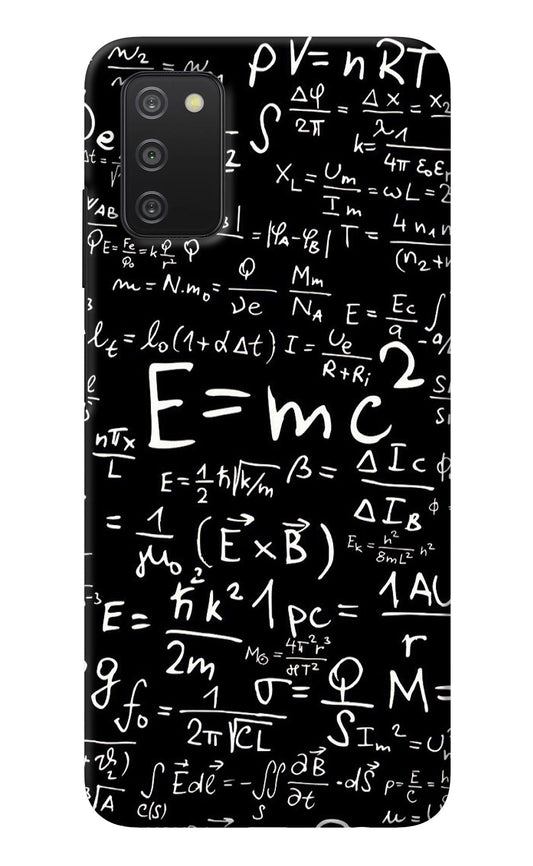 Physics Albert Einstein Formula Samsung A03s Back Cover