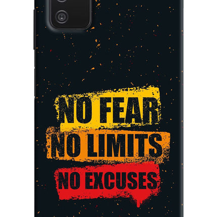No Fear No Limits No Excuse Samsung A03s Hard Case Back Cover by Casekaro