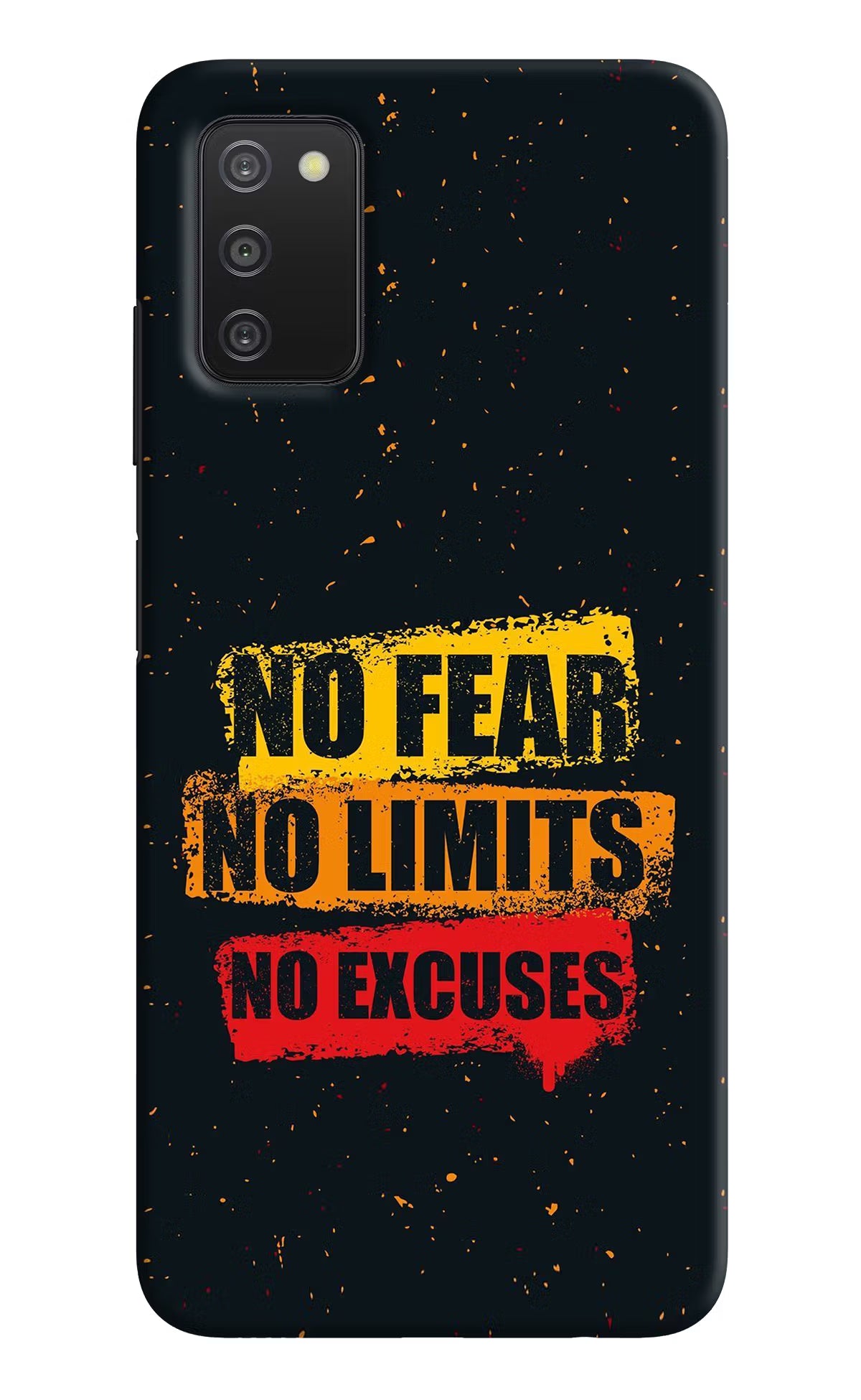 No Fear No Limits No Excuse Samsung A03s Hard Case Back Cover by Casekaro