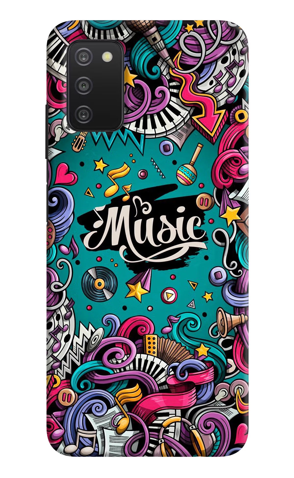 Music Graffiti Samsung A03s Hard Case Back Cover by Casekaro