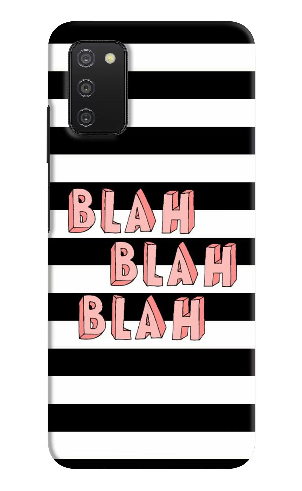 Blah Blah Blah Samsung A03s Hard Case Back Cover by Casekaro