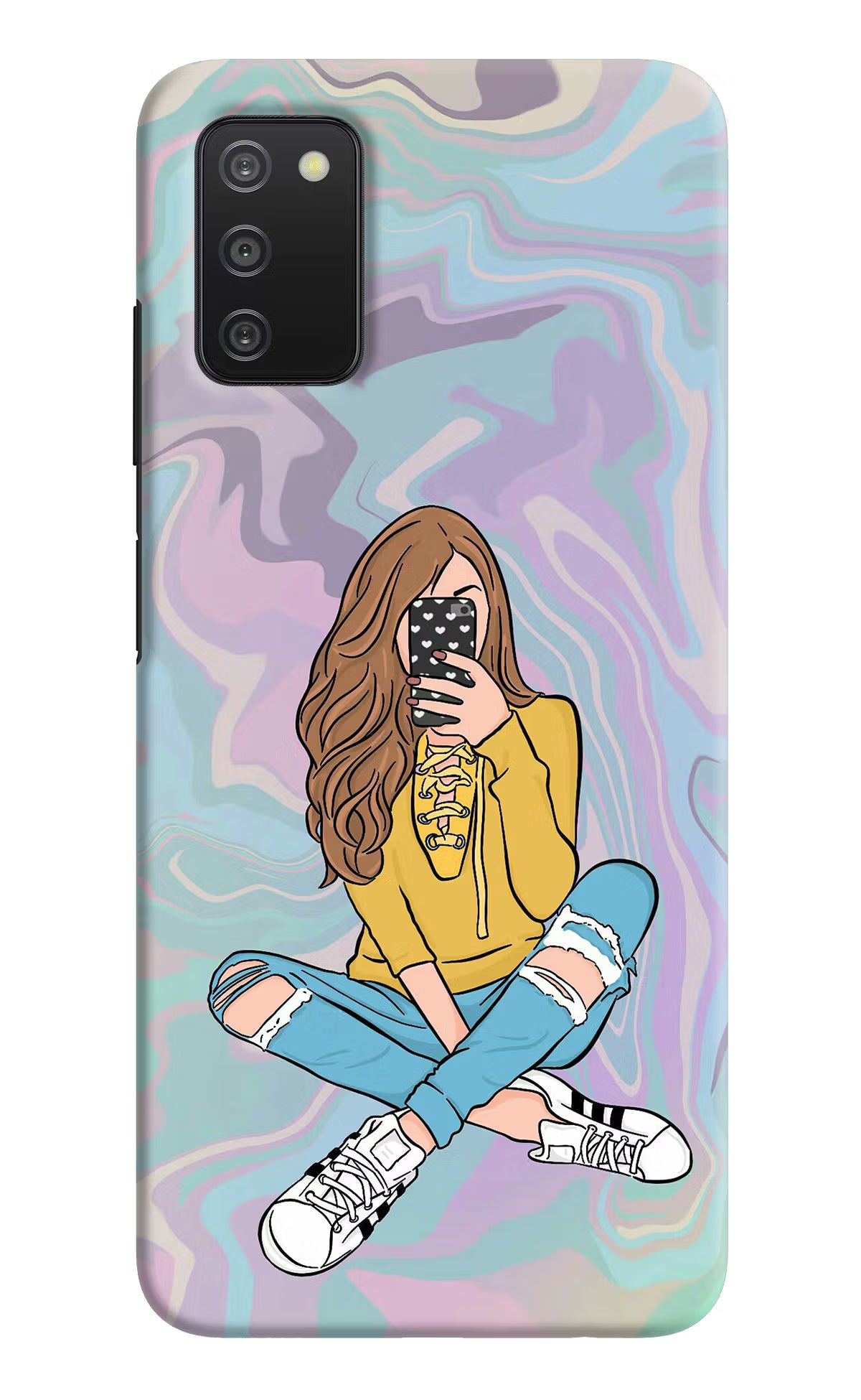 Selfie Girl Samsung A03s Hard Case Back Cover by Casekaro