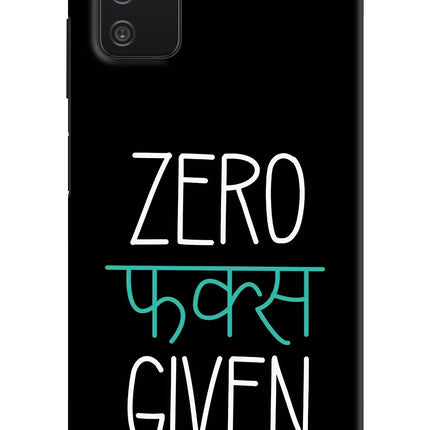 Zero Fucks Given Samsung A03s Hard Case Back Cover by Casekaro