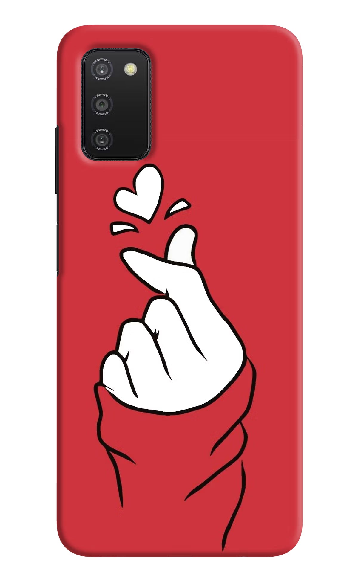 Korean Love Sign Samsung A03s Hard Case Back Cover by Casekaro