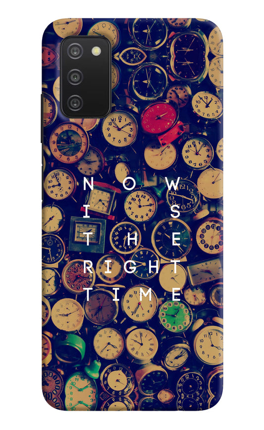 Now is the Right Time Quote Samsung A03s Hard Case Back Cover by Casekaro