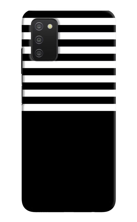 Black and White Print Samsung A03s Hard Case Back Cover by Casekaro