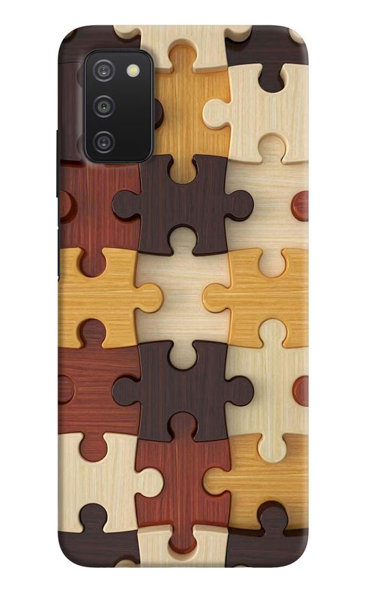 Wooden Puzzle Samsung A03s Hard Case Back Cover by Casekaro