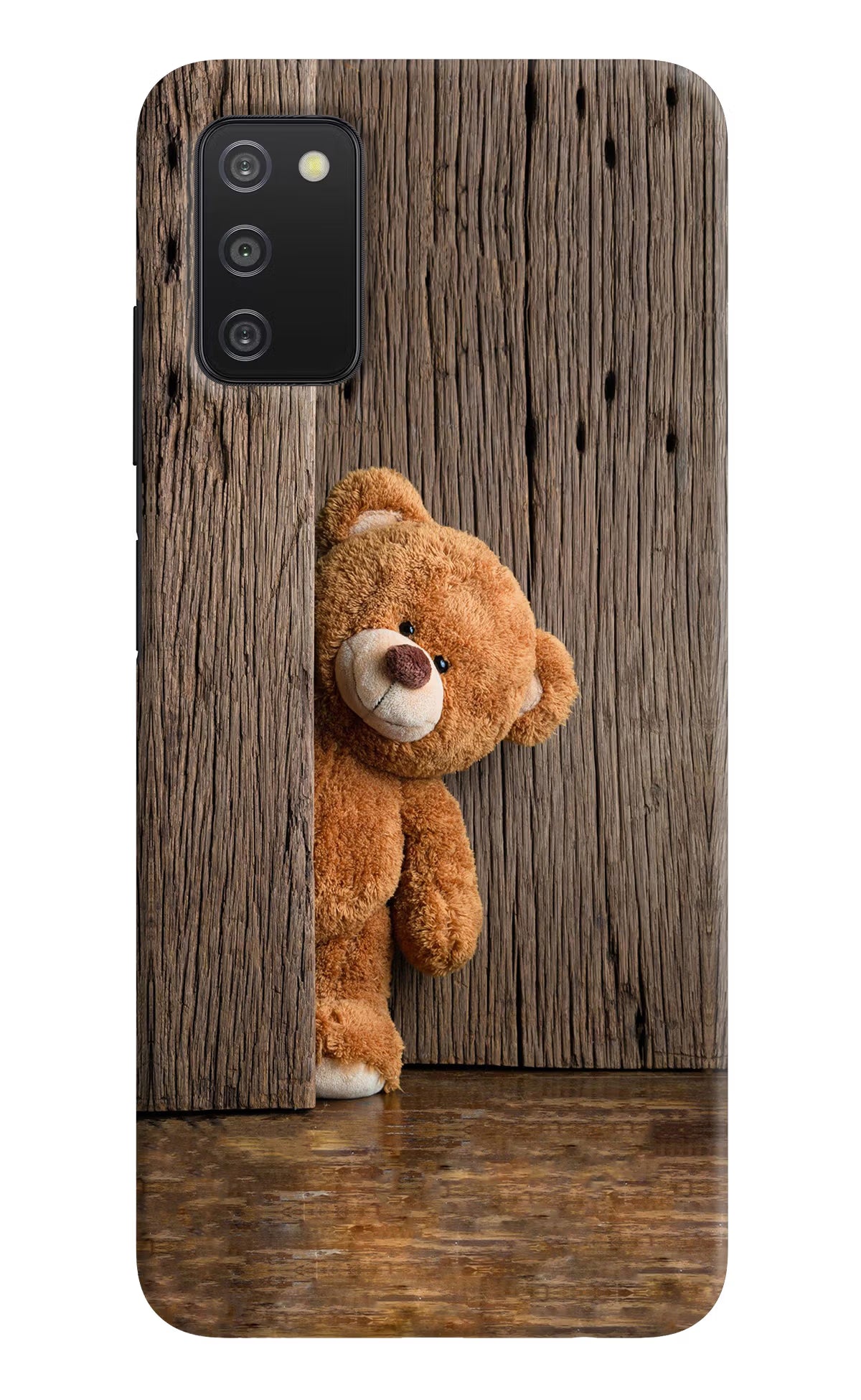 Teddy Wooden Samsung A03s Hard Case Back Cover by Casekaro