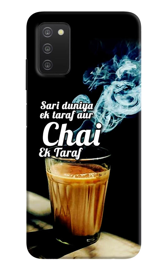 Chai Ek Taraf Quote Samsung A03s Hard Case Back Cover by Casekaro