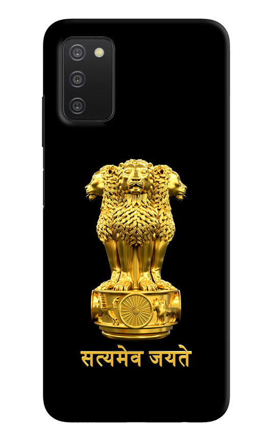 Satyamev Jayate Golden Samsung A03s Hard Case Back Cover by Casekaro