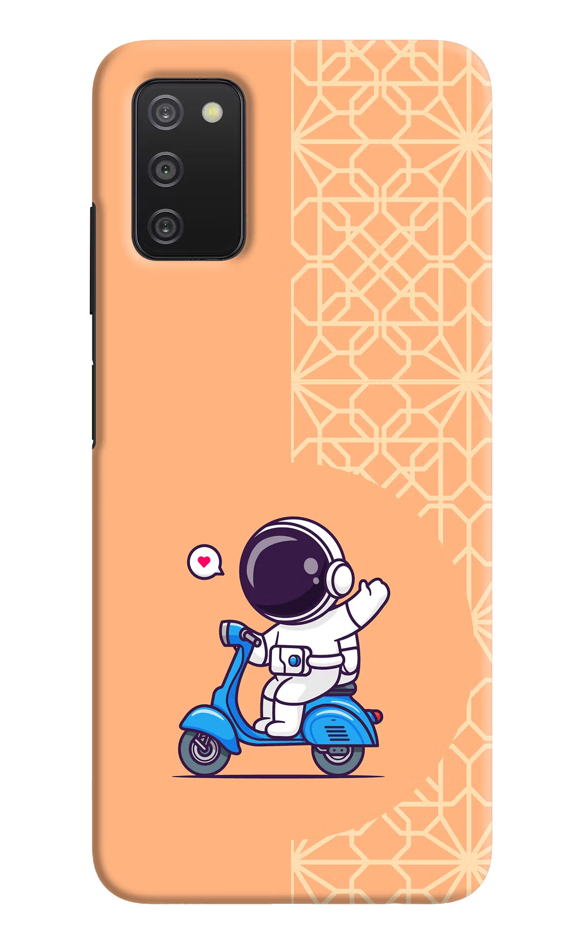 Cute Astronaut Riding Samsung A03s Hard Case Back Cover by Casekaro