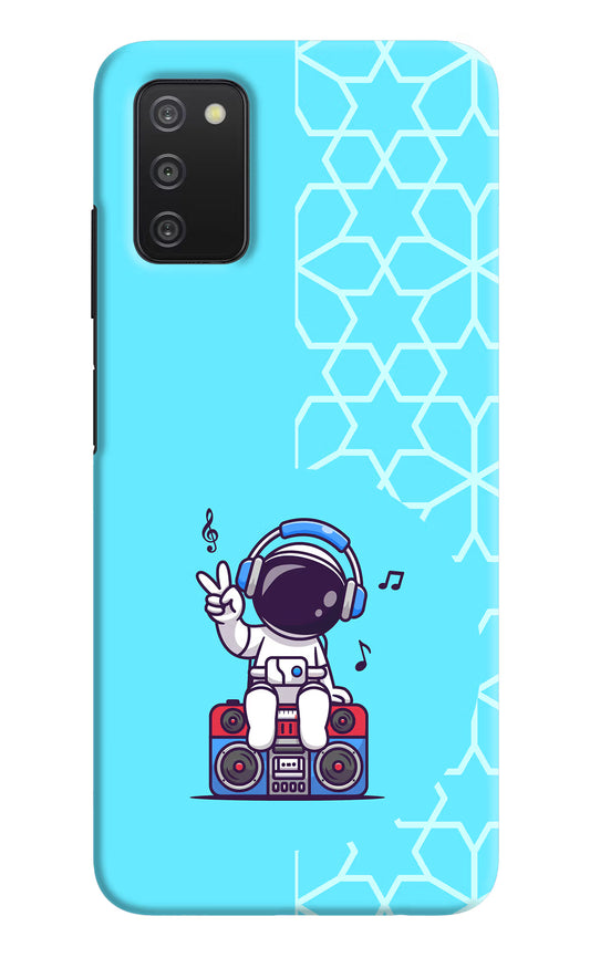 Cute Astronaut Chilling Samsung A03s Hard Case Back Cover by Casekaro