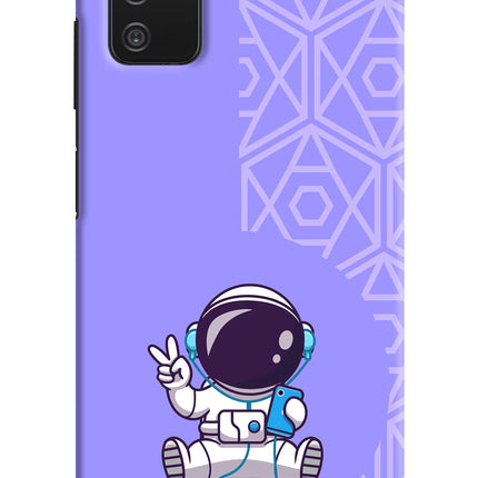Cute Astronaut Chilling Samsung A03s Hard Case Back Cover by Casekaro