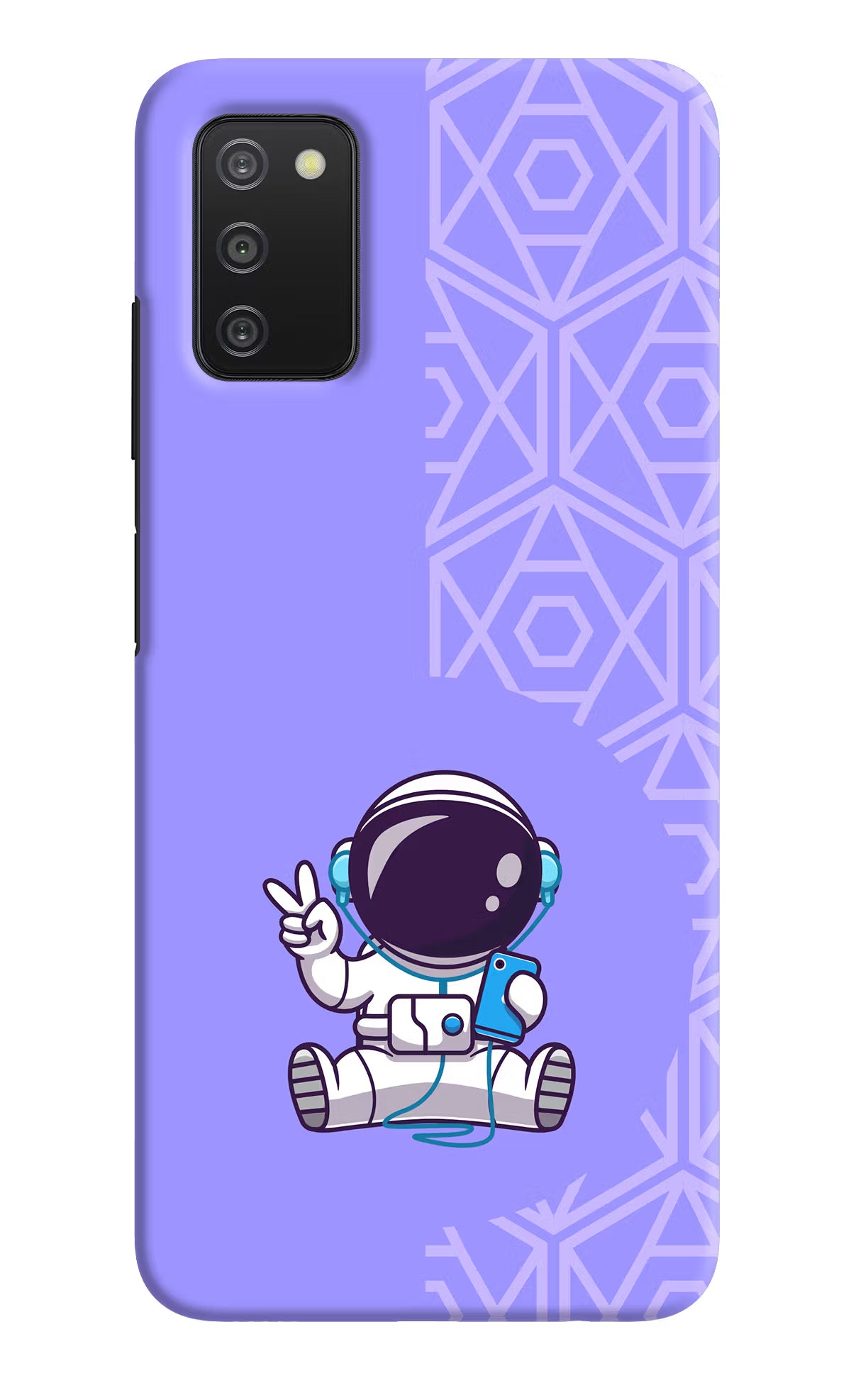 Cute Astronaut Chilling Samsung A03s Hard Case Back Cover by Casekaro