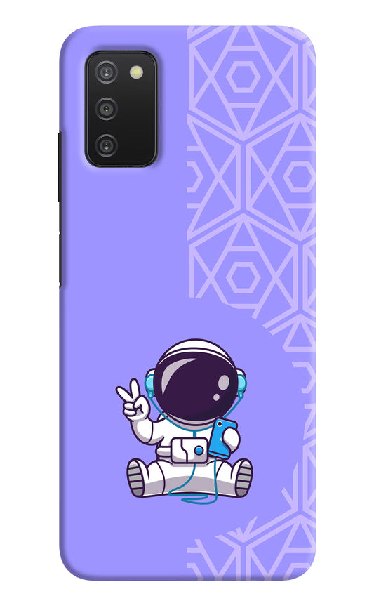 Cute Astronaut Chilling Samsung A03s Hard Case Back Cover by Casekaro