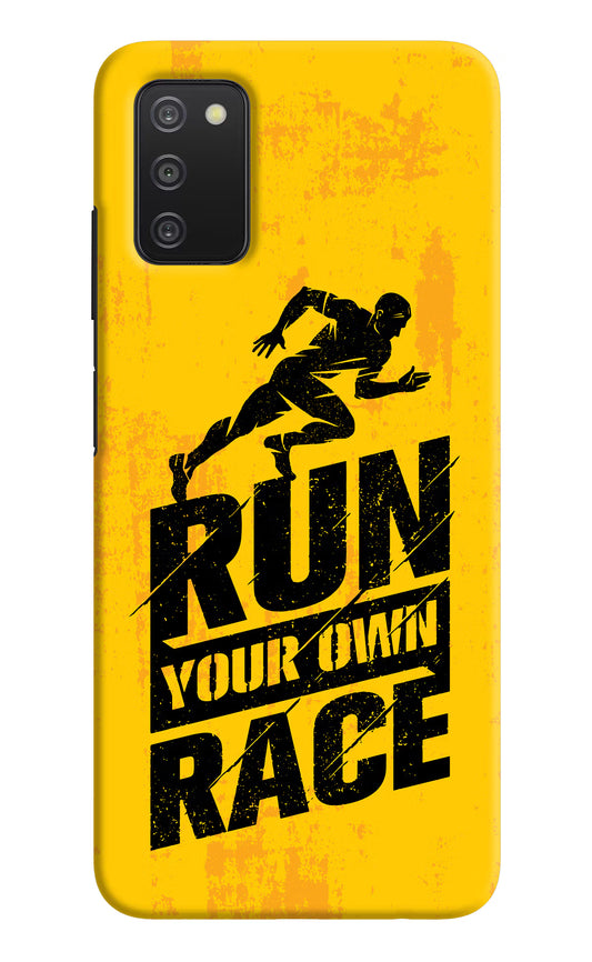 Run Your Own Race Samsung A03s Hard Case Back Cover by Casekaro
