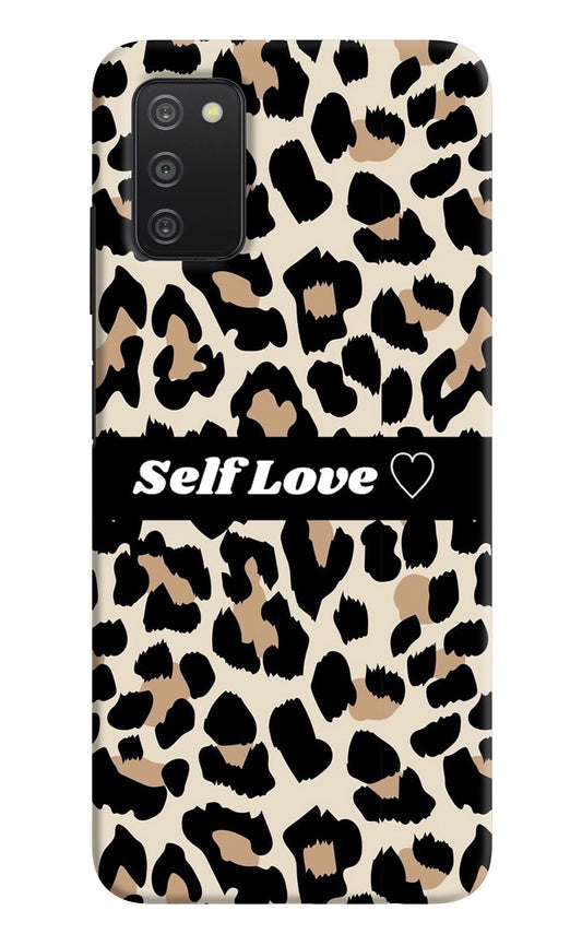 Leopard Print Self Love Samsung A03s Back Cover