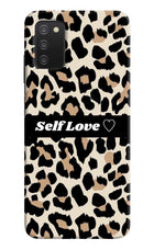 Leopard Print Self Love Samsung A03s Hard Case Back Cover by Casekaro