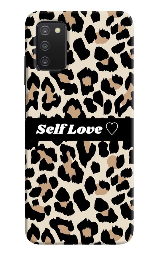 Leopard Print Self Love Samsung A03s Hard Case Back Cover by Casekaro