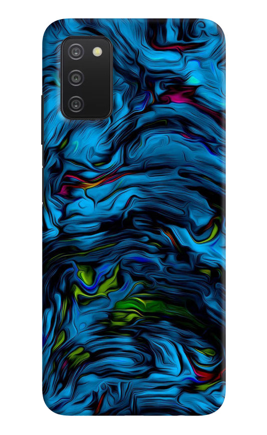Dark Blue Abstract Samsung A03s Hard Case Back Cover by Casekaro
