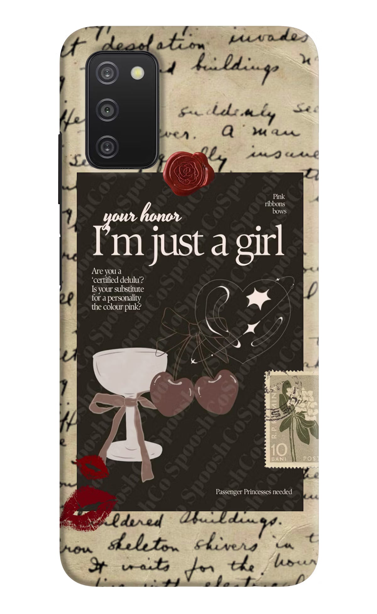 I am just a girl Samsung A03s Hard Case Back Cover by Casekaro