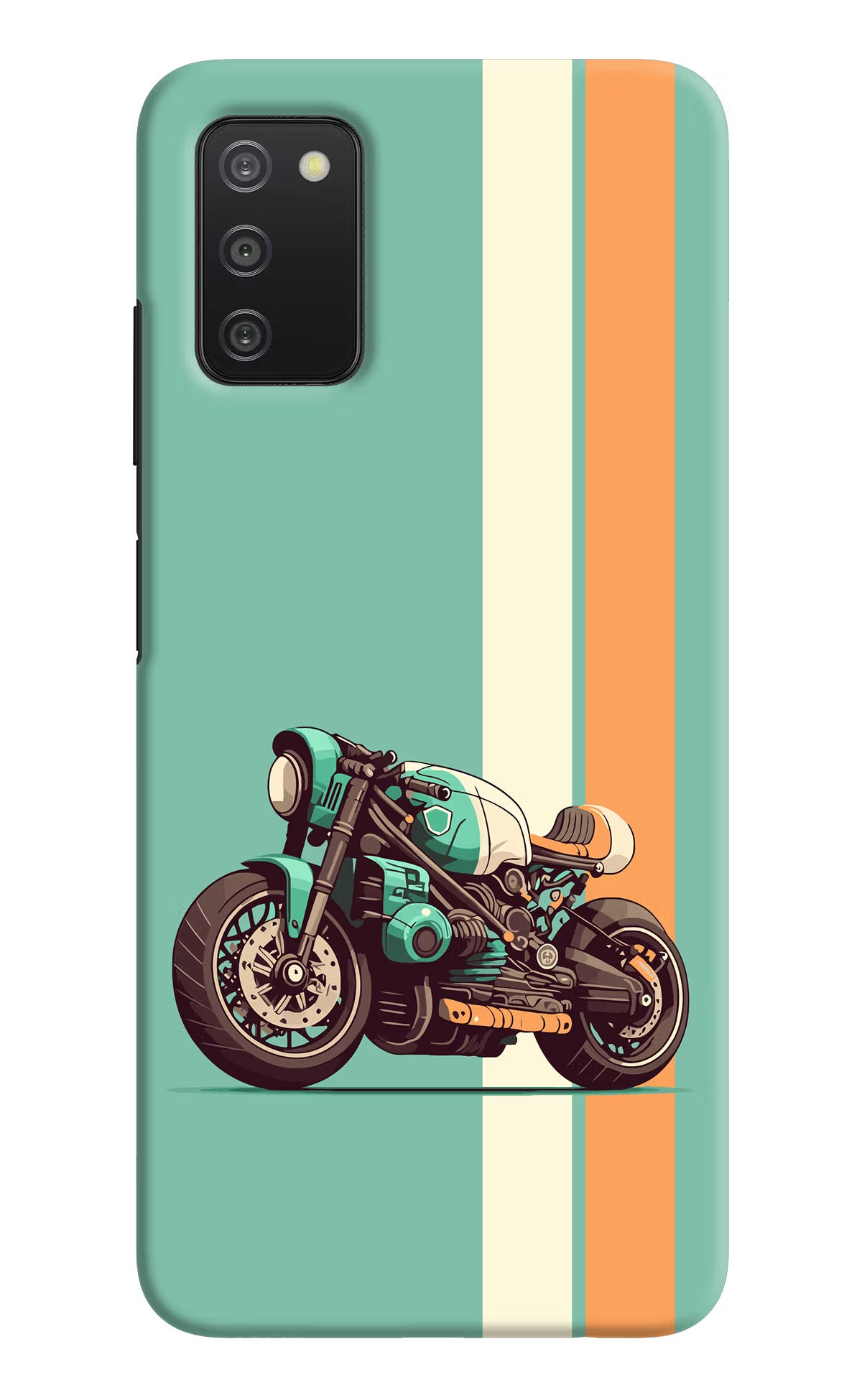 Striped Moto Drift Samsung A03s Hard Case Back Cover by Casekaro