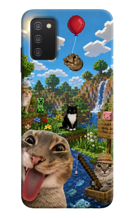 Minecraft Cat Chaos Samsung A03s Hard Case Back Cover by Casekaro