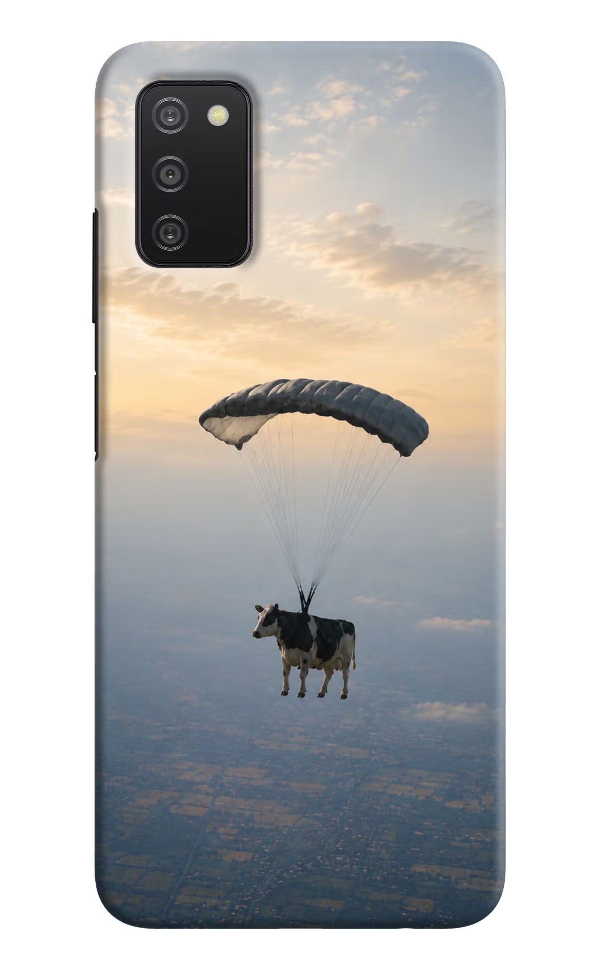 Skydiving Cow Samsung A03s Back Cover