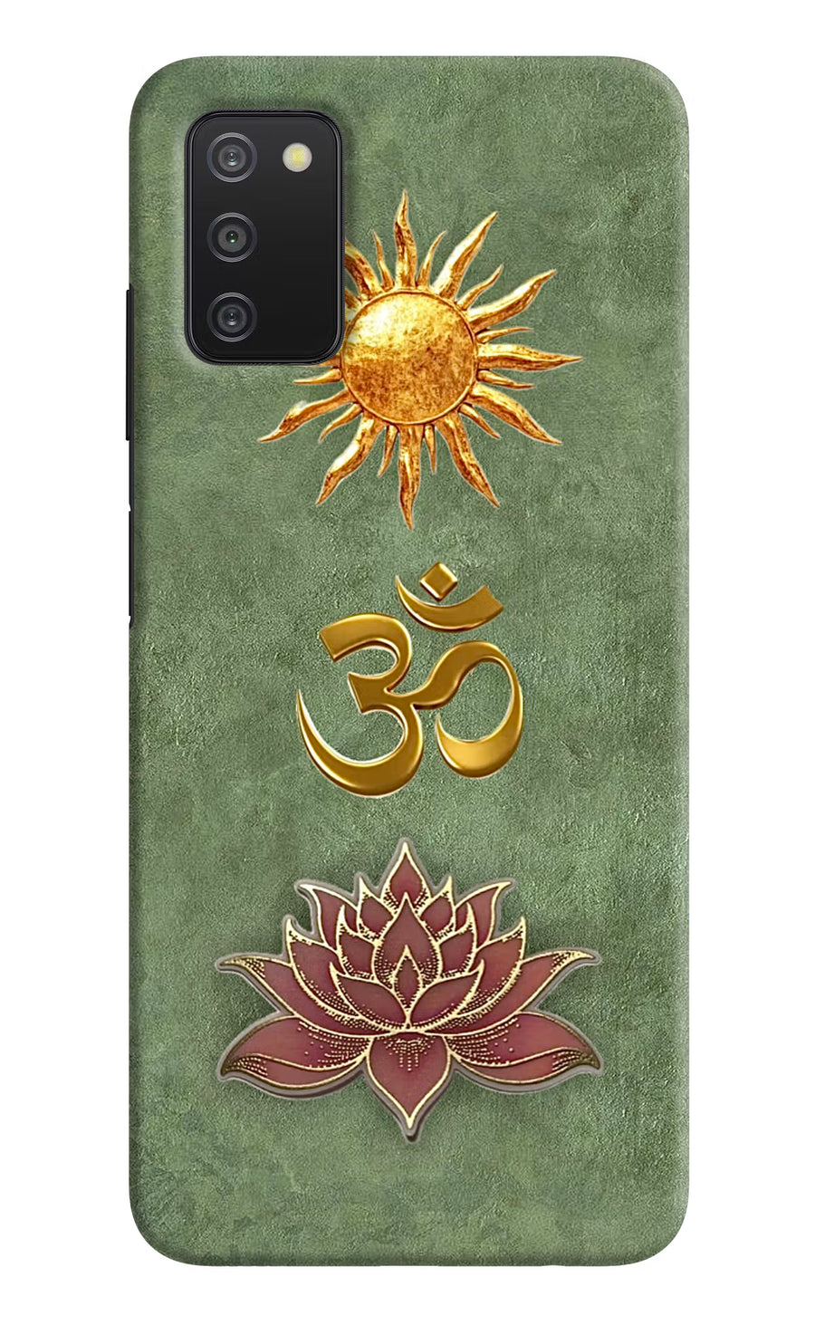 Om & Lotus Samsung A03s Back Cover, Hard case