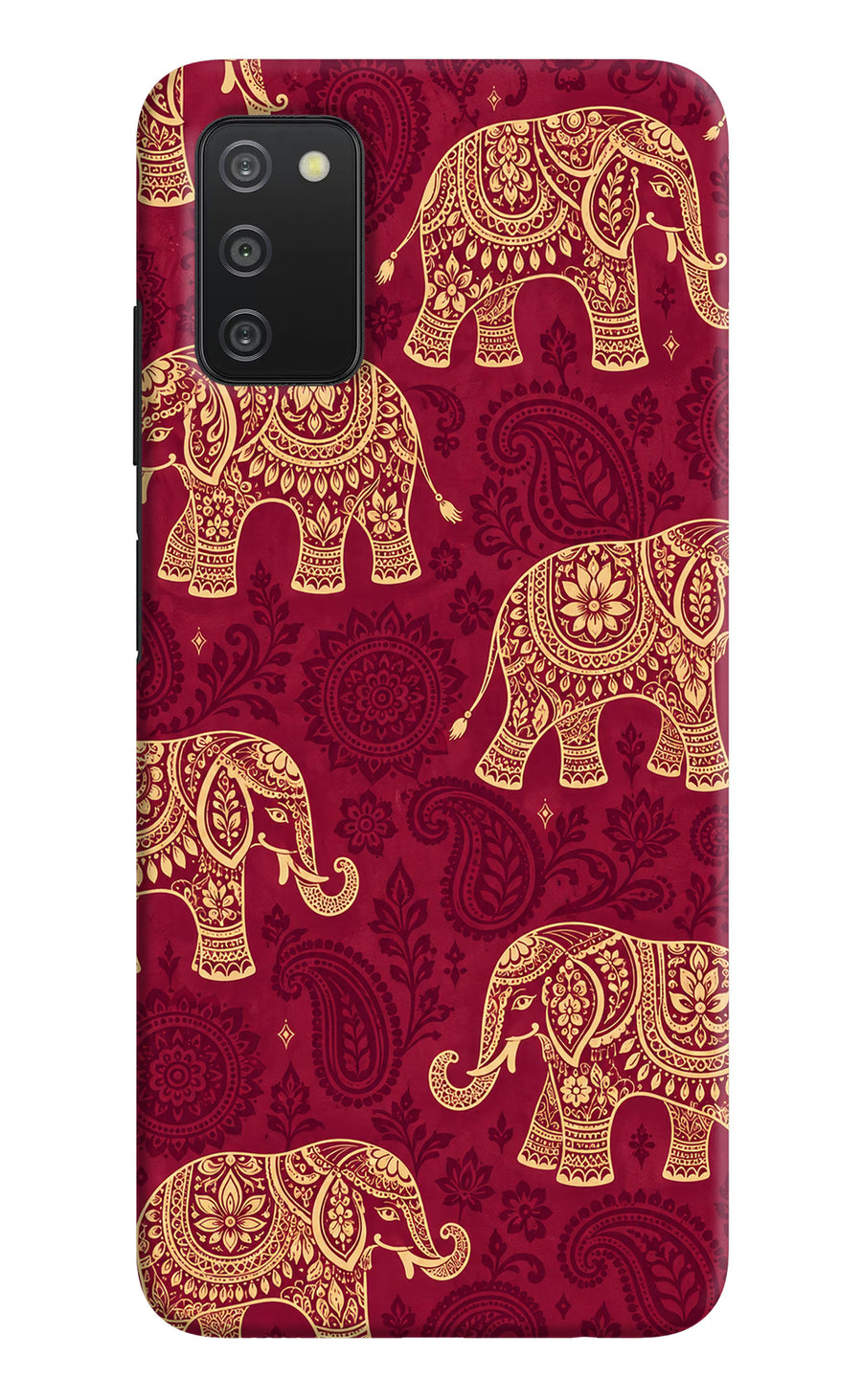 Maroon Elephant Samsung A03s Back Cover, Hard case
