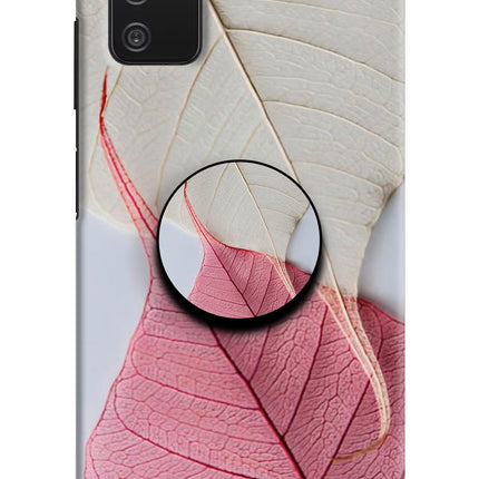 White Pink Leaf Samsung A03s Pop Case by Casekaro