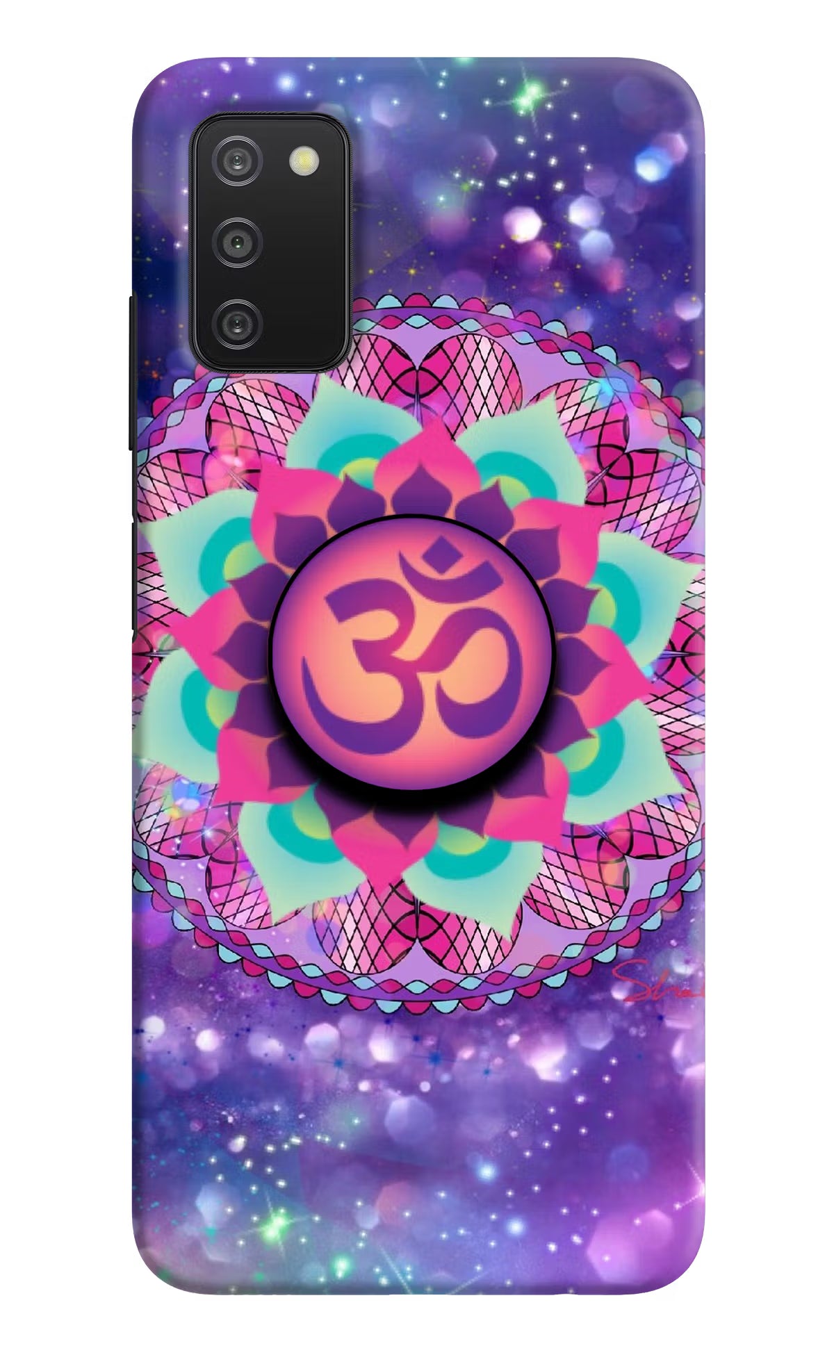 Om Purple Samsung A03s Pop Case by Casekaro