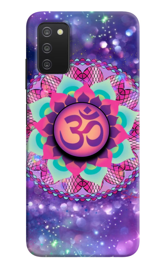 Om Purple Samsung A03s Pop Case by Casekaro