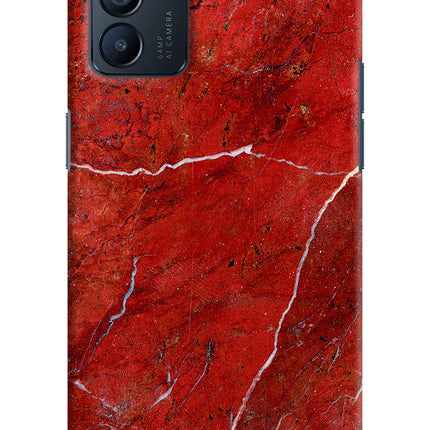 Red Marble Design Oppo Reno6 5G Hard Case Back Cover by Casekaro