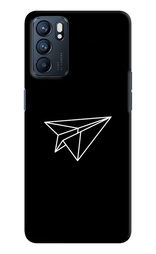 Paper Plane White Oppo Reno6 5G Hard Case Back Cover by Casekaro