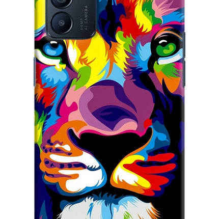 Lion Oppo Reno6 5G Hard Case Back Cover by Casekaro